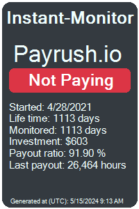 payrush.io Monitored by Instant-Monitor.com
