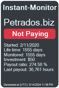 petrados.biz Monitored by Instant-Monitor.com