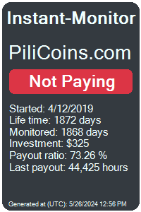 pilicoins.com Monitored by Instant-Monitor.com