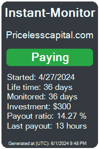 pricelesscapital.com Monitored by Instant-Monitor.com