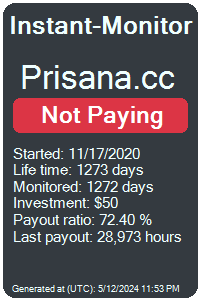 prisana.cc Monitored by Instant-Monitor.com