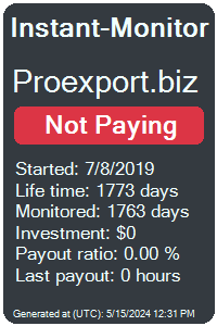 proexport.biz Monitored by Instant-Monitor.com