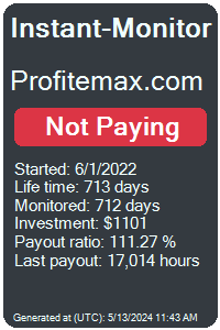 profitemax.com Monitored by Instant-Monitor.com