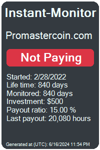 promastercoin.com Monitored by Instant-Monitor.com