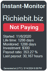 richiebit.biz Monitored by Instant-Monitor.com