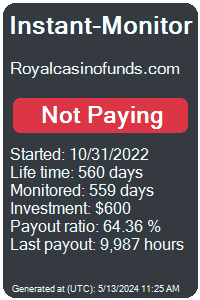 royalcasinofunds.com Monitored by Instant-Monitor.com