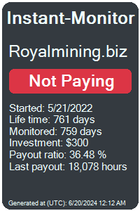 royalmining.biz Monitored by Instant-Monitor.com