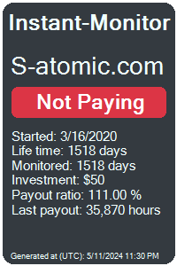 s-atomic.com Monitored by Instant-Monitor.com