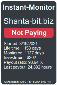 shanta-bit.biz Monitored by Instant-Monitor.com