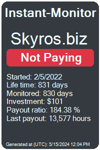 skyros.biz Monitored by Instant-Monitor.com