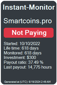 smartcoins.pro Monitored by Instant-Monitor.com