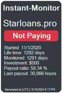 starloans.pro Monitored by Instant-Monitor.com