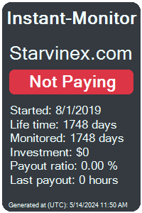 starvinex.com Monitored by Instant-Monitor.com