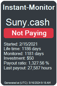 suny.cash Monitored by Instant-Monitor.com