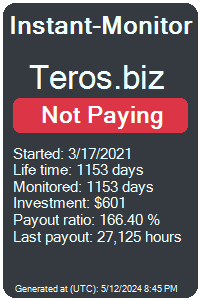 teros.biz Monitored by Instant-Monitor.com