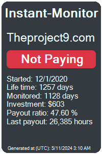 theproject9.com Monitored by Instant-Monitor.com