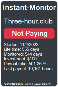 three-hour.club Monitored by Instant-Monitor.com