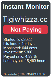 tigiwhizza.cc Monitored by Instant-Monitor.com