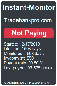 tradebankpro.com Monitored by Instant-Monitor.com
