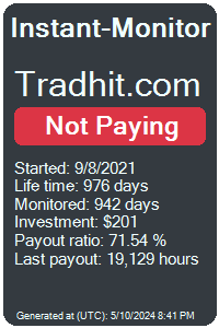 tradhit.com Monitored by Instant-Monitor.com