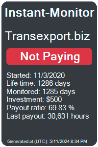 transexport.biz Monitored by Instant-Monitor.com