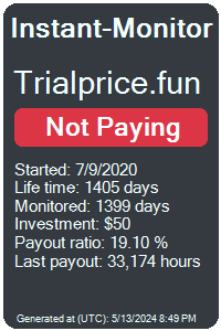 trialprice.fun Monitored by Instant-Monitor.com