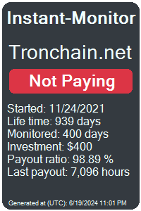 tronchain.net Monitored by Instant-Monitor.com