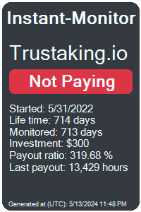 trustaking.io Monitored by Instant-Monitor.com