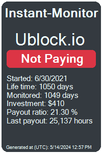 ublock.io Monitored by Instant-Monitor.com