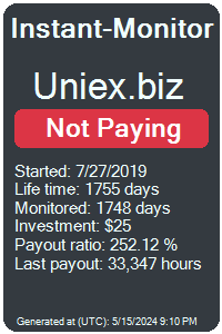 uniex.biz Monitored by Instant-Monitor.com
