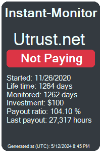 utrust.net Monitored by Instant-Monitor.com