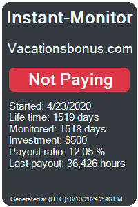 vacationsbonus.com Monitored by Instant-Monitor.com