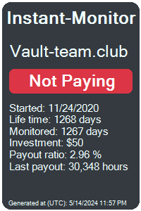 vault-team.club Monitored by Instant-Monitor.com