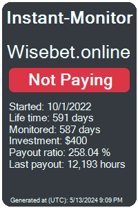 wisebet.online Monitored by Instant-Monitor.com