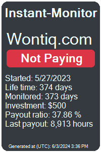 wontiq.com Monitored by Instant-Monitor.com