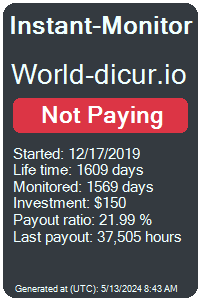world-dicur.io Monitored by Instant-Monitor.com