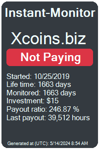 xcoins.biz Monitored by Instant-Monitor.com