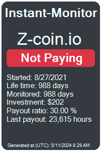 z-coin.io Monitored by Instant-Monitor.com