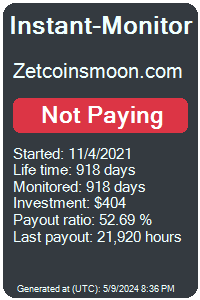 zetcoinsmoon.com Monitored by Instant-Monitor.com