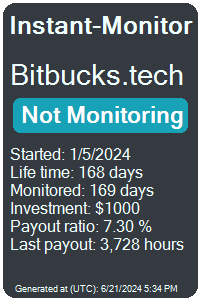 bitbucks.tech Monitored by Instant-Monitor.com