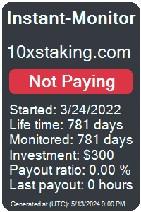 10xstaking.com Monitored by Instant-Monitor.com