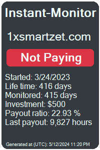 1xsmartzet.com Monitored by Instant-Monitor.com
