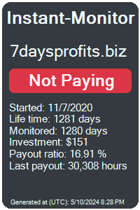 7daysprofits.biz Monitored by Instant-Monitor.com