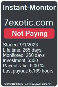 7exotic.com Monitored by Instant-Monitor.com