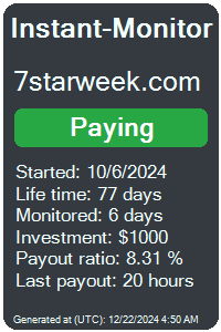 7starweek.com Monitored by Instant-Monitor.com