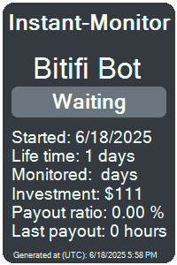 BitifiBot Monitored by Instant-Monitor.com