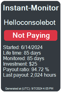 Helloconsolebot Monitored by Instant-Monitor.com