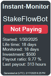 StakeFlowBot Monitored by Instant-Monitor.com