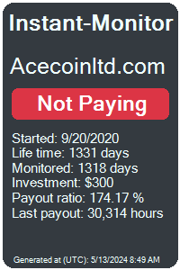 acecoinltd.com Monitored by Instant-Monitor.com