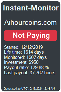 aihourcoins.com Monitored by Instant-Monitor.com